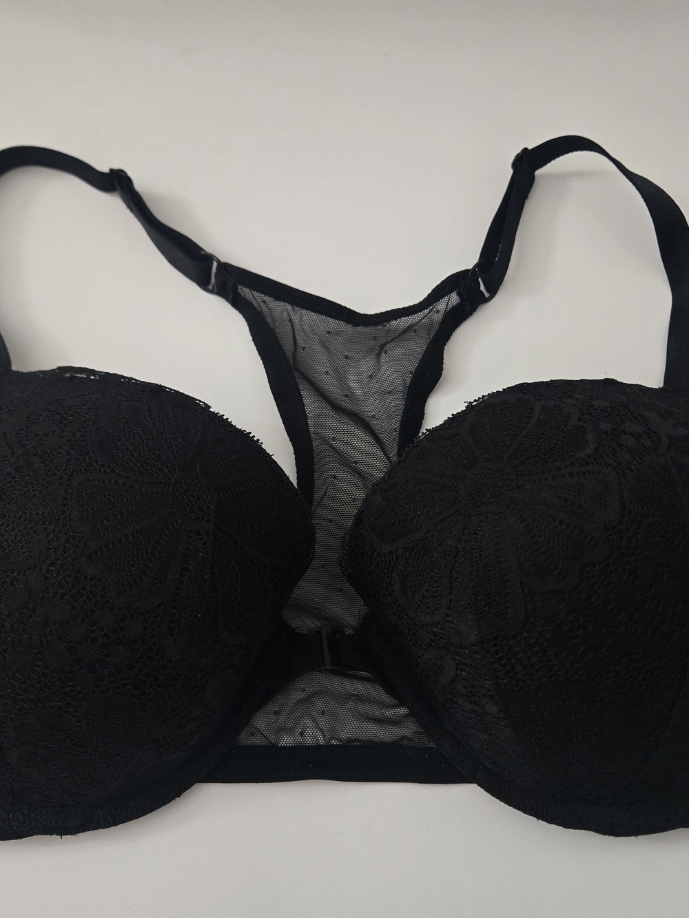 Black Lace Racerback Push-Up Bra - Women Intimates